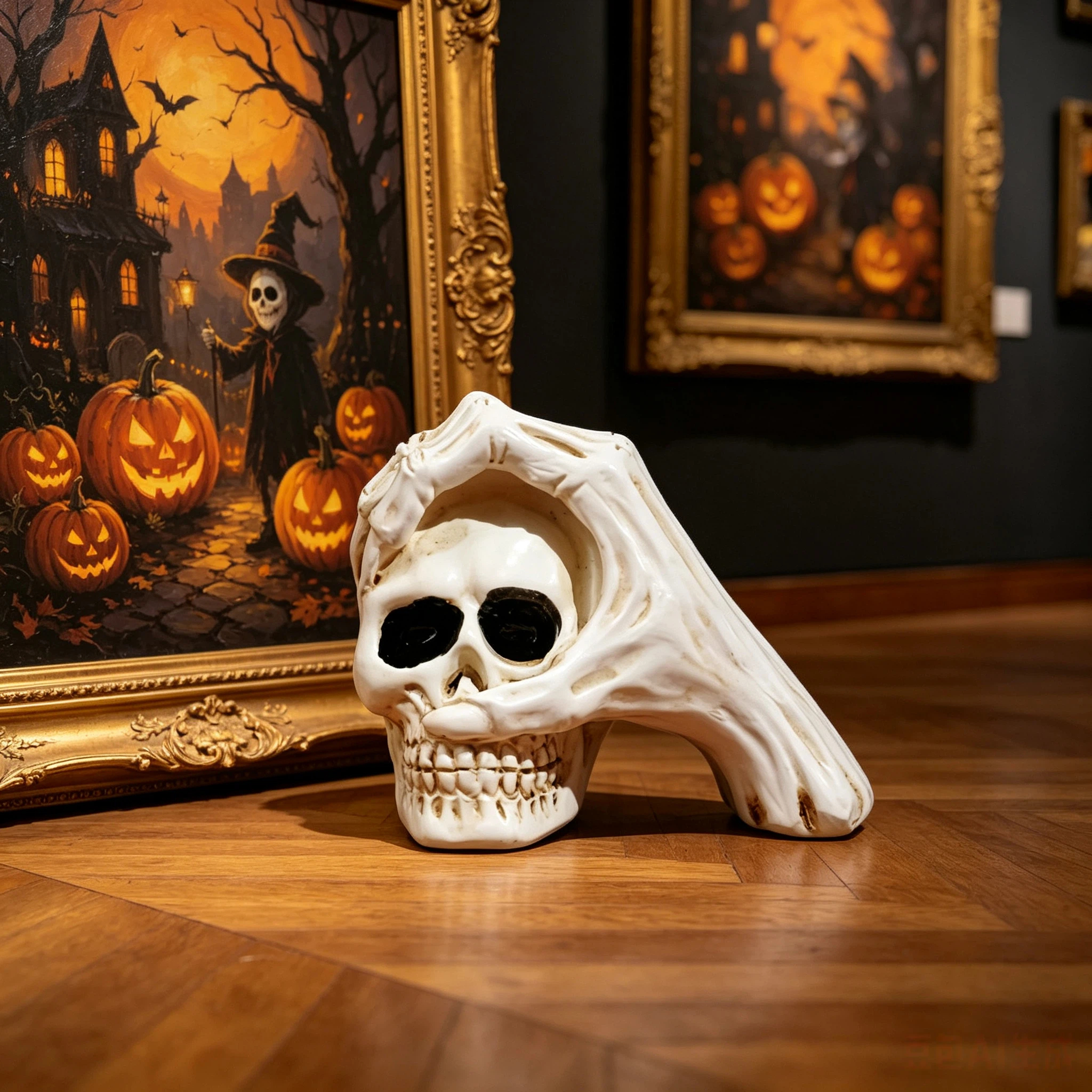 Vintage Things Collection - Halloween-Themed Resin Skeleton Hand Ornaments, Holiday