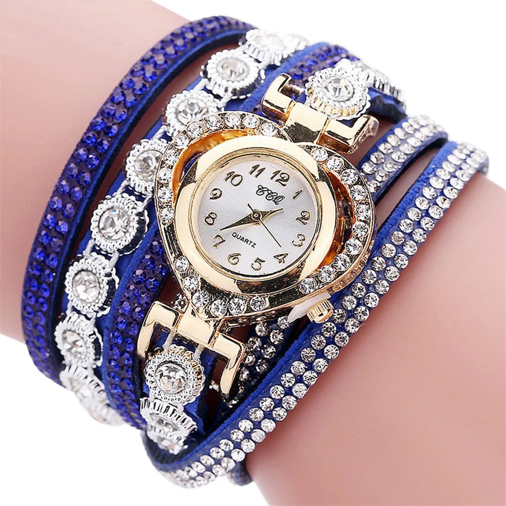 Vintage Watch Crystal - Gorgeous Women'S Diamond Inlaid Watch Retro