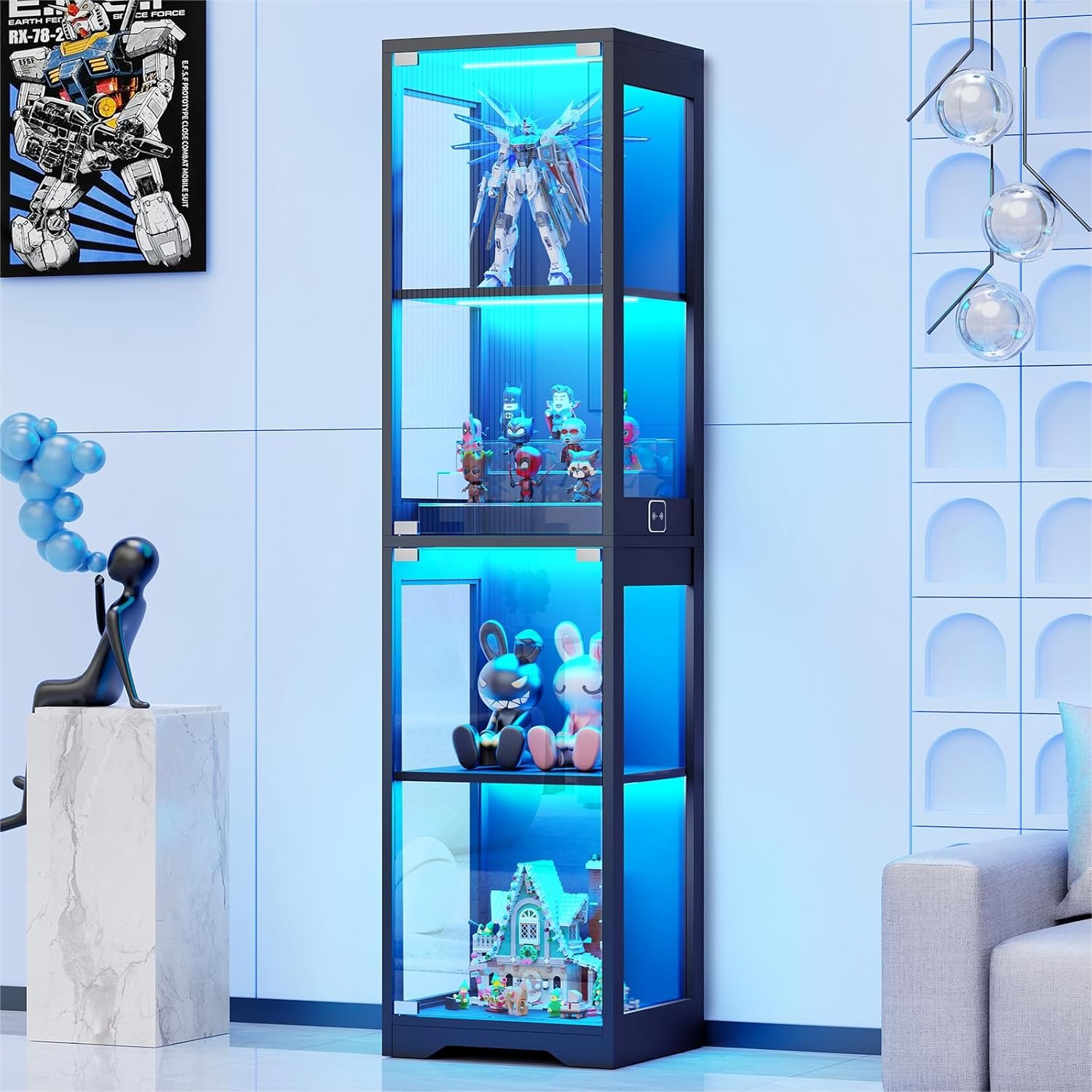 Glass Display Cabinet with 3 C - Collectible Collection recensione e prezzo
