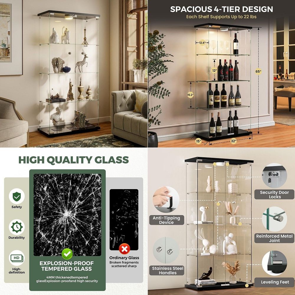 Display Cabinet with LED Light - Collectible Collection recensione e prezzo