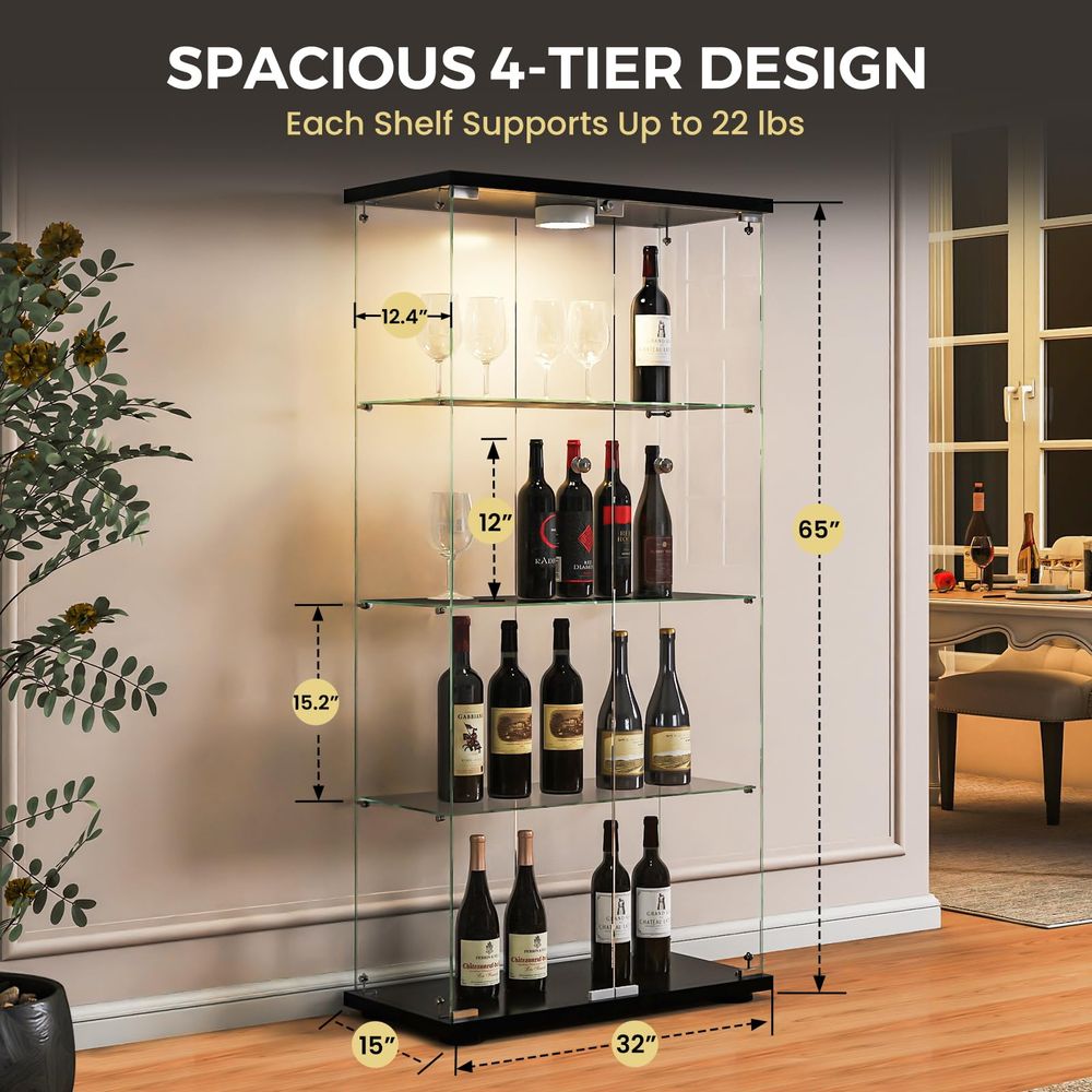 Display Cabinet with LED Light - Collectible Collection recensione e prezzo