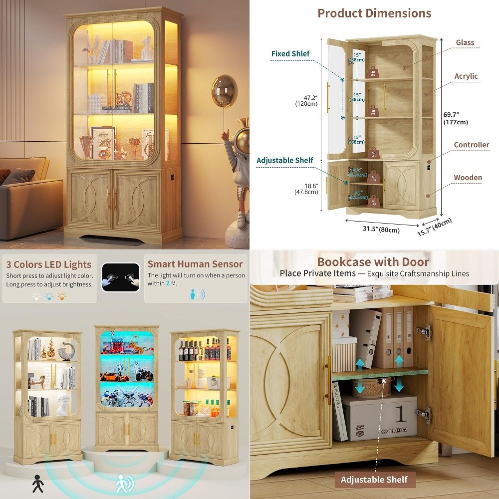 Display Cabinet with Glass Doo - Collectible Collection recensione e prezzo