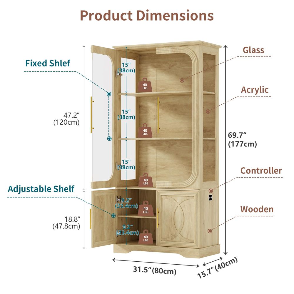 Display Cabinet with Glass Doo - Collectible Collection recensione e prezzo