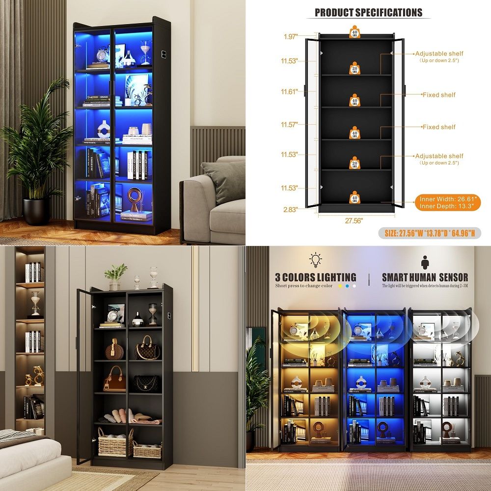 Display Cabinet with Adjustabl - Collectible Collection recensione e prezzo