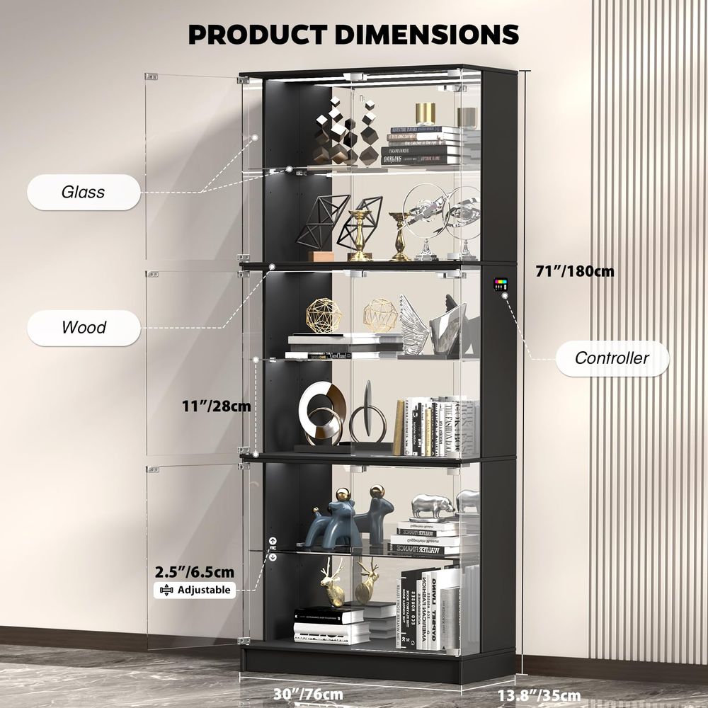 Display Cabinet with Glass Doo - Collectible Collection recensione e prezzo