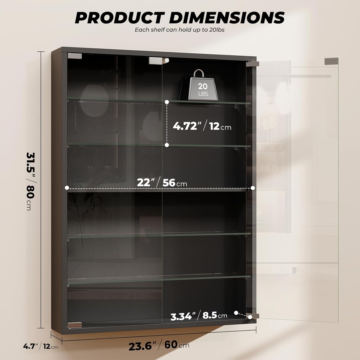 6-Tier Wall Display Case with  - Collectible Collection recensione e prezzo