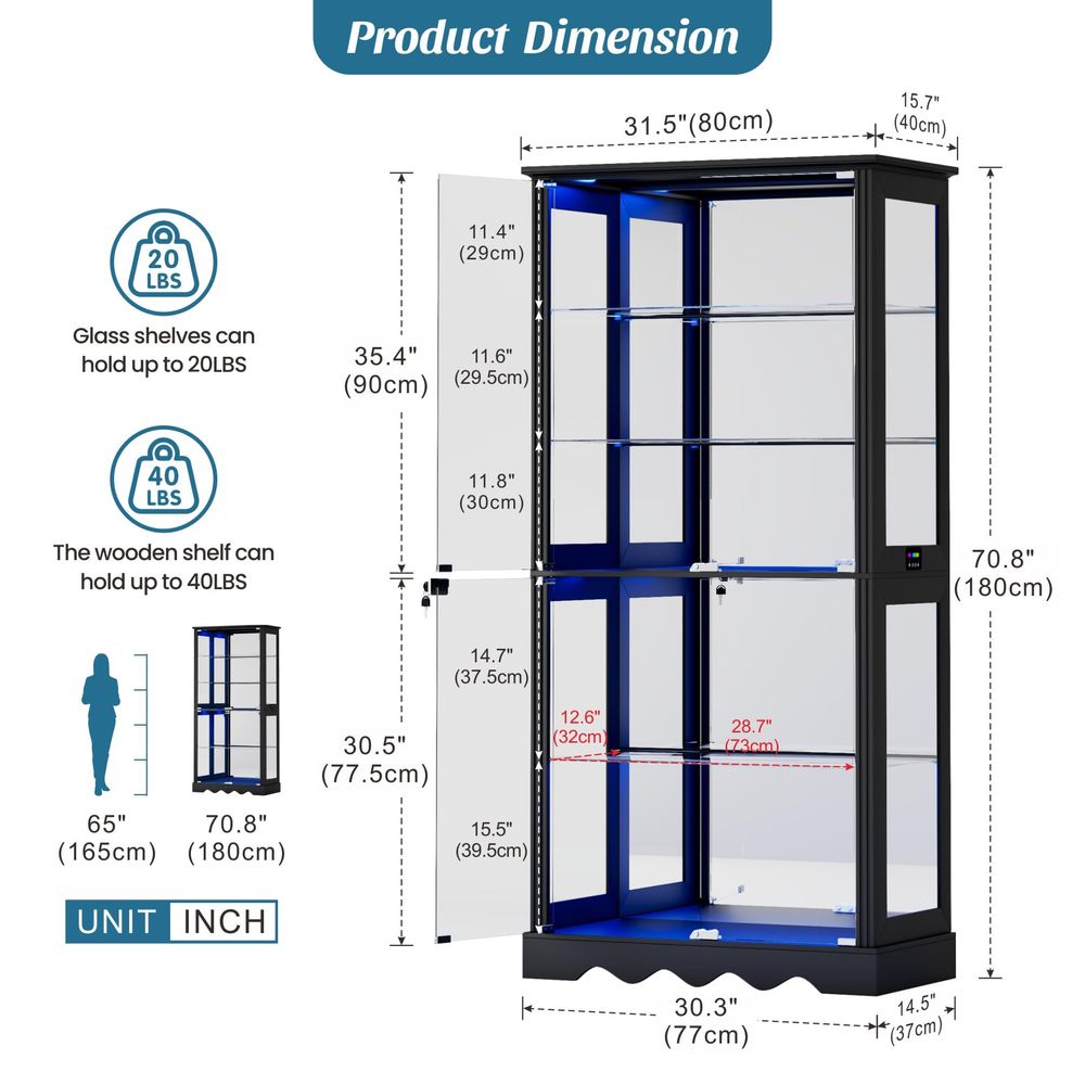Display Cabinet with Glass Doo - Collectible Collection recensione e prezzo