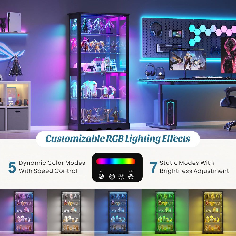 Display Cabinet with Glass Doo - Collectible Collection recensione e prezzo